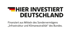 Logo zur Finanzierung aus Mitteln des Sondervermögens "Infrastruktur und Klimaneutralität"