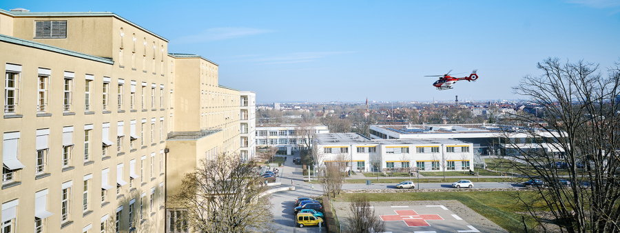 Hubschrauber Hubschrauber im Landeanflug am Klinikum Fürth