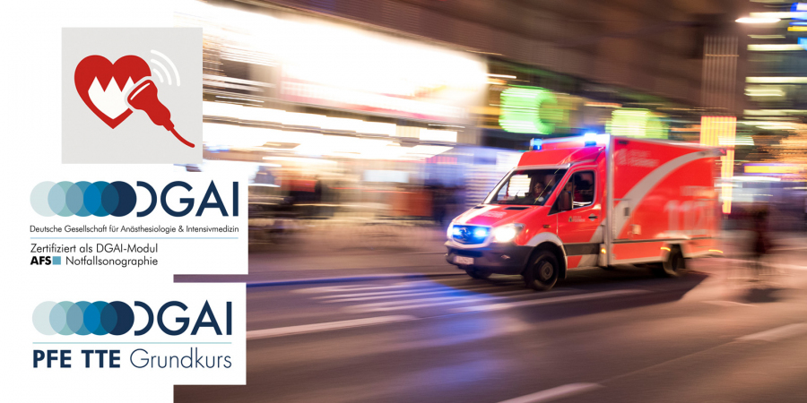 Rettungswagen und Logos zu Echo auf Fränkisch