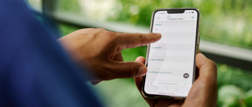Handyscreen vom Bewerbungsformular